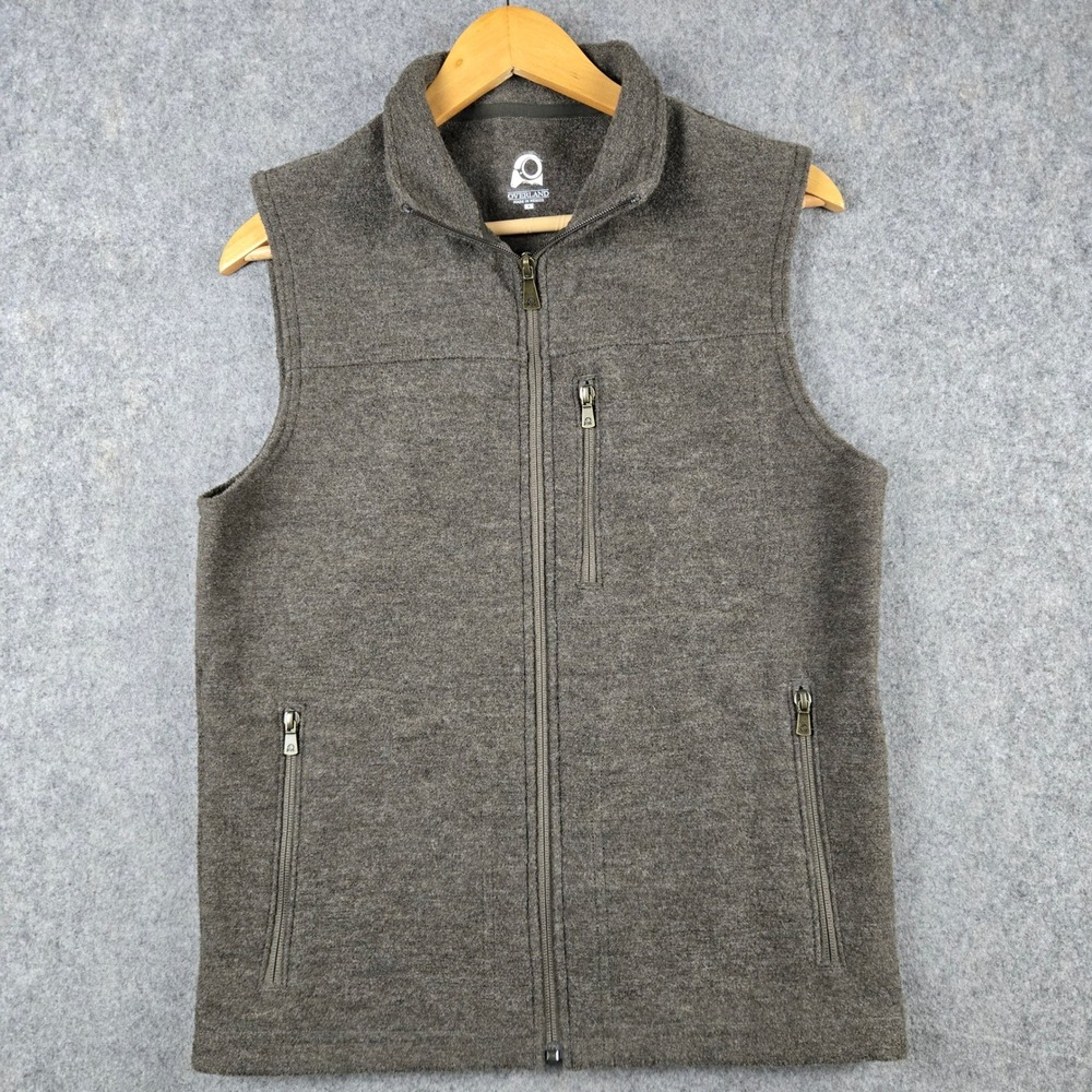 Overland Wool Vest Mens Small Brown Full Zip Layering Outdoor Gorpcore Hiking
